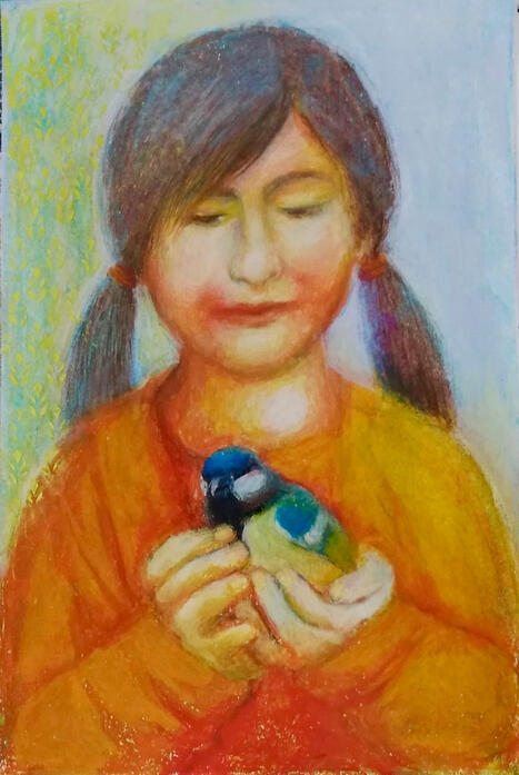 Child with bird