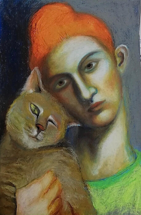 Woman with cat